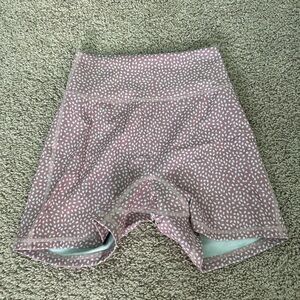 BuffBunny Pink and White Patterned Bike Shorts